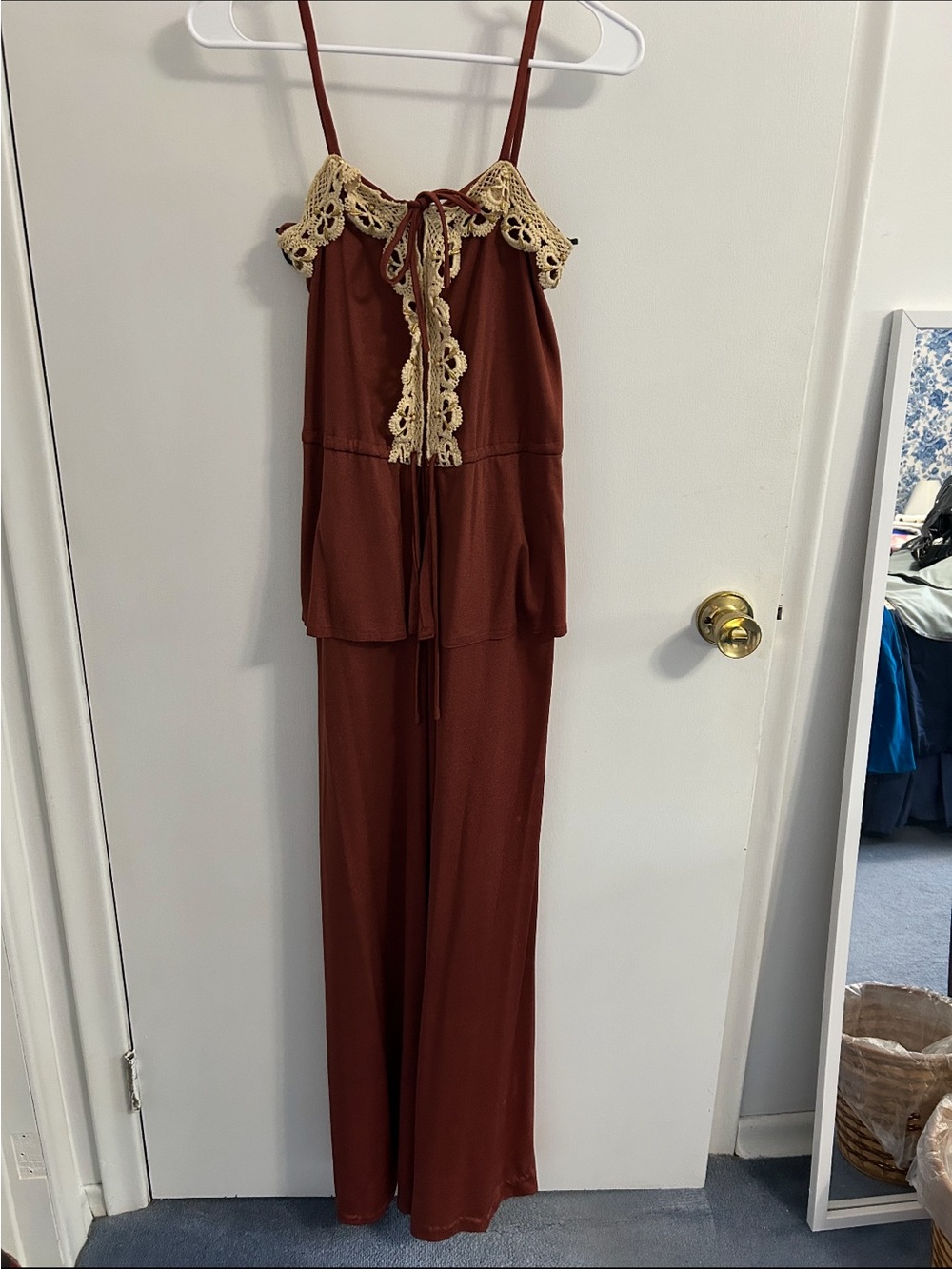1970s Vintage Wide Leg Evening Jumpsuit | Size 7/8 | EUC